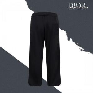 Diorディオールスモールロゴ刺繍サイドリボンストレートパンツ