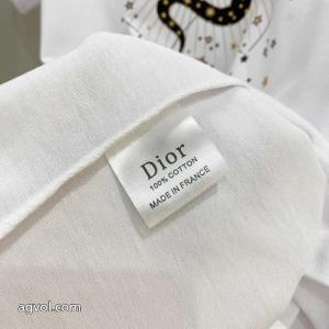 DIOR25SS高バージョン胸貼りプリントロゴラウンドネック半袖Tシャツ