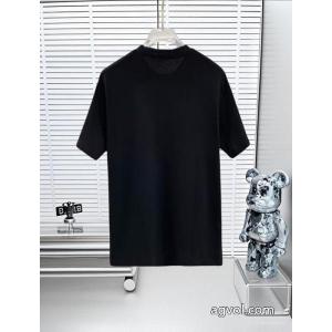 DIOR25SS高バージョン胸貼りプリントロゴラウンドネック半袖Tシャツ