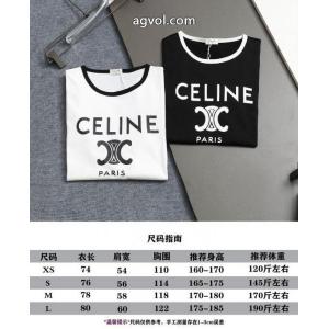 CELINE凱旋門ロゴプリント定番Tシャツ半袖