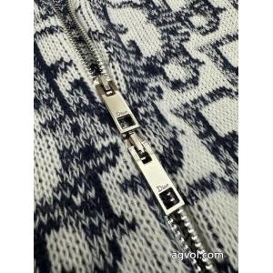 Dior/ディオールObliqueオールドフラワーニット野球ファスナーカーディガン