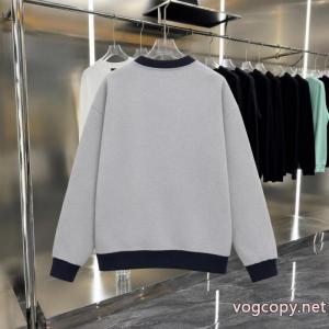 DIORディオール2026 FW新作Vネックジョイントカラーカップルカジュアル丸首パーカー