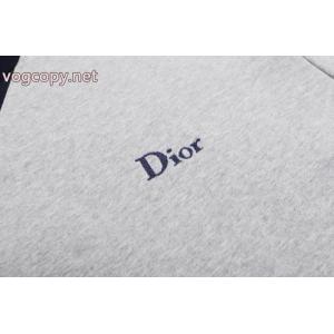 DIORディオール2026 FW新作Vネックジョイントカラーカップルカジュアル丸首パーカー