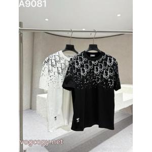 Diorディオール26 ss新作刺繍重工芸ロゴアルファベット半袖Tシャツ
