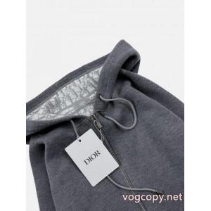 DIORディオールFW 25秋コットン連帽ドローコードプリントスポーツ長袖ジャケットジャケット男性用