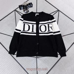 Diorディオール2026クラシックアルファベット混色ニットカーディガンニットコート