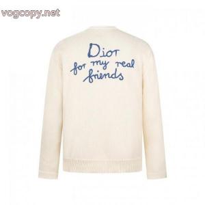 DIOR友人刺繍コットン混紡ボタンカーディガンコート
