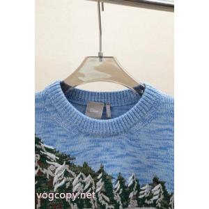 Dior/ディオールSS 26スキーシリーズ冬の雪景色混紡ジャカードラウンドネックセーター