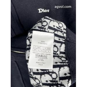 DIORディオールOBLIQUE FW 26秋シリーズピュアカラー刺繍ジッパージャカード連帽パーカーメンズ