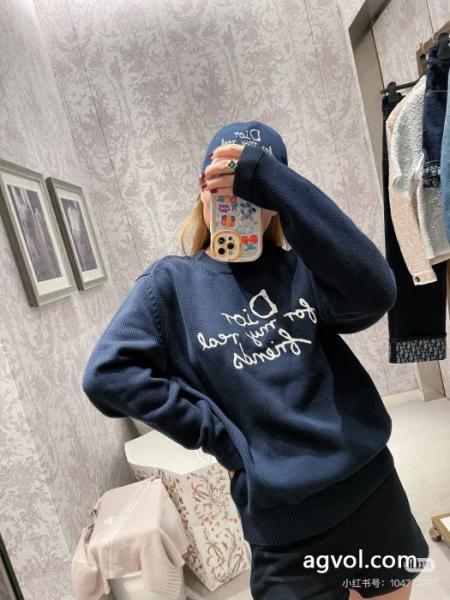 diorディオールCD新作刺繍ニットプルオーバークルーネックセーター 5 