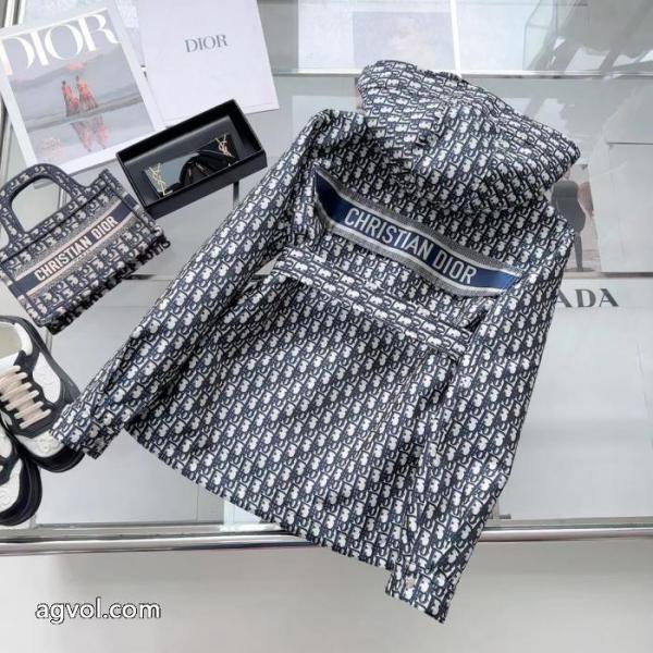 DIOR最新フルDジャカード連帽ミディアムコート 5