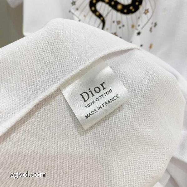 DIOR25SS高バージョン胸貼りプリントロゴラウンドネック半袖Tシャツ 1