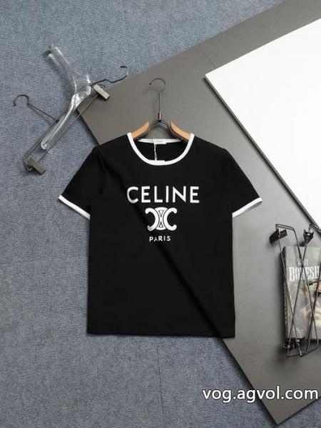 CELINE凱旋門ロゴプリント定番Tシャツ半袖 0 