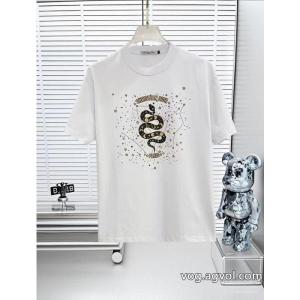DIOR25SS高バージョン胸貼りプリントロゴラウンドネック半袖Tシャツ