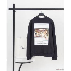 DIORフィギュアプリント模様の服着丸首パーカー