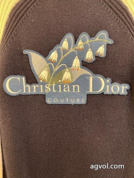 dior/ディオールバックアルファベット刺繍ブルーベル花毛織ジャケット 3