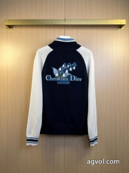 dior/ディオールバックアルファベット刺繍ブルーベル花毛織ジャケット 4