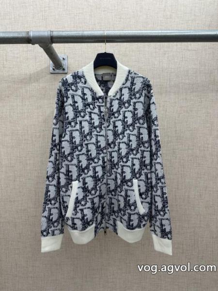 Dior/ディオールObliqueオールドフラワーニット野球ファスナーカーディガン 0 