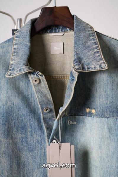DIOR/ディオールアルファベットピールロゴパッチワーク水洗い破れデニムジャケット 3
