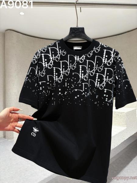 Diorディオール26 ss新作刺繍重工芸ロゴアルファベット半袖Tシャツ 0 