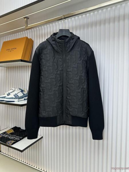 DIORロゴ刺繍毛織パッチワークジャケット 0 