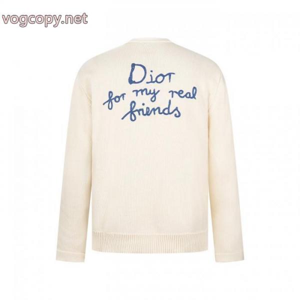 DIOR友人刺繍コットン混紡ボタンカーディガンコート 3