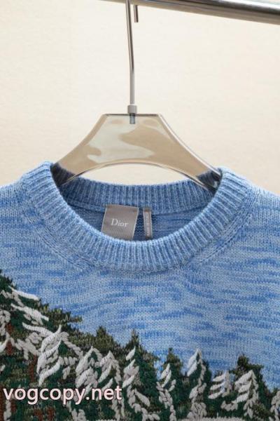 Dior/ディオールSS 26スキーシリーズ冬の雪景色混紡ジャカードラウンドネックセーター 2