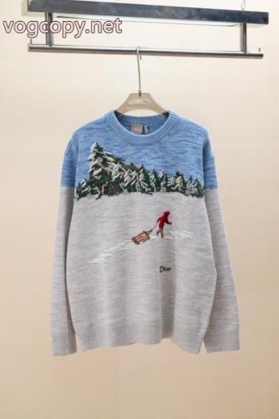 Dior/ディオールSS 26スキーシリーズ冬の雪景色混紡ジャカードラウンドネックセーター 3